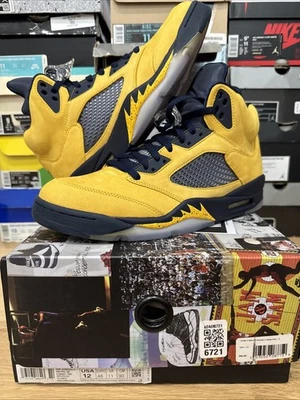 Nike Air Jordan 5 Retro Michigan (2019) Talla 12 Totalmente Nuevas 100% Auténticas Ds Bred Foto 1 de 4
