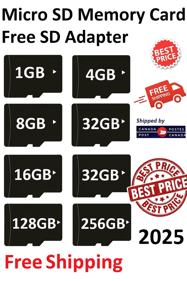 Micro SD Memory Card High Speed TF 1GB 2GB 4GB 8GB 16GB 32GB 64GB 128GB Mini LOT - Image 1 of 1