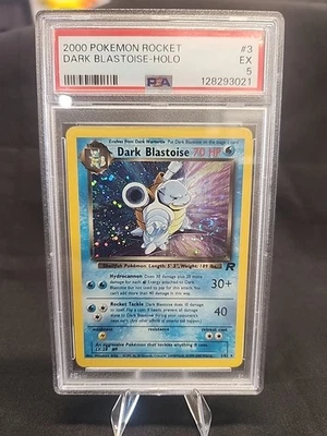 2000 Pokemon Rocket Dark Blastoise Holo 3/82 Psa 5  Swirl! - Image 1 of 4