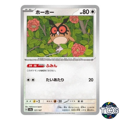 Hoothoot 127/187 SV8a Terastal Fest ex Pokemon Card Japanese - Image 1 of 4