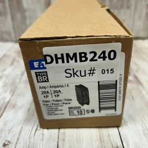 NIB - Eaton - BR2020 -Molded Case Circuit Breaker 20A, 1-Phase, 120V (BOX OF 10) - Picture 1 of 3