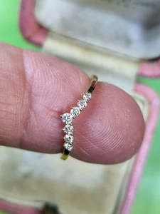 Diamond Wedding Eternity Ring White Yellow Gold Wishbone Hallmarked Beautiful - Picture 1 of 3