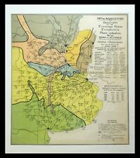 1933 - Map of Buenos Aires Argentina Rail fares Ports - Chromolithograph