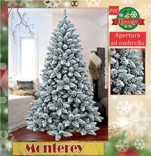 Albero di natale innevato altezza 180 bianco innevato floccato con neve