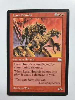 MTG Magic The Gathering Card Lava hounds Summon Hounds Red Weatherlight 1997 - Image 1 of 2