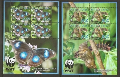 Juego de cuatro Aitutaki/Mariposa Luna Azul (Hypolimnas Bolina). MNH  Foto 1 de 2