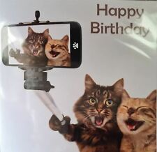 Happy Birthday Card Cat Cats Selfie Special Day Many Happy Returns Silly Fun