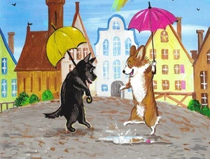 1,5x2 CASA DE MUÑECAS IMPRESIÓN EN MINIATURA DE PINTURA RYTA ESCALA 1:12 CORGI Casa de Arte para Perros - Imagen 1 de 1