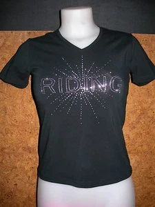 Riding Tee Shirt - EQUITHEME Diamond (963080201), women / BLACK in S - Picture 1 of 1