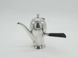 Silver Plated Wooden Handled Modernist Chocolate Pot Antique c1920 Art Deco - Picture 1 of 5
