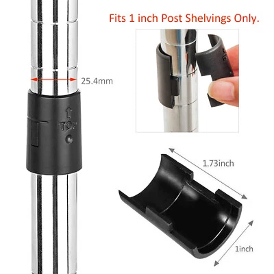 1-50 Chrome Wire Shelving Shelf Locking Pole Clip Plastic Post Tube Clip 25mm. - Image 1 of 4