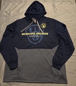 Mens Milwaukee Brewers Fanatics Branded Hoodie Sweatshirt Size 2XL XXL NWT - Picture 1 of 9
