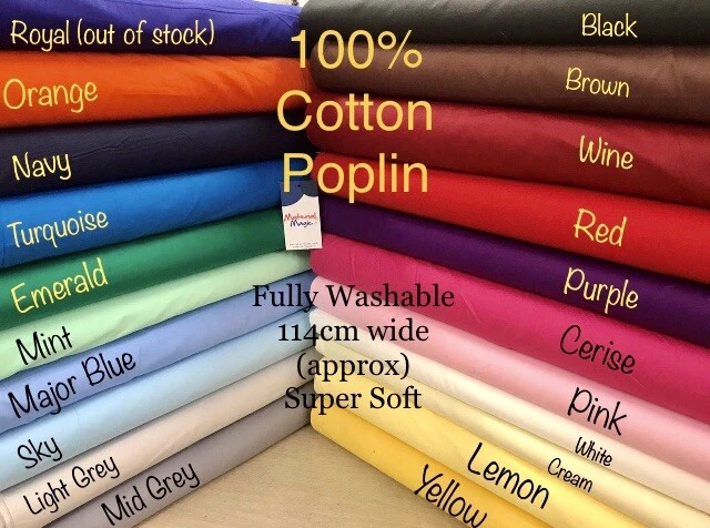 nhs 100% COTTON POPLIN DYED FABRIC OEKO-TEX CERTIFIED CRAFT, FACE MASKS & SCRUBS - Image 1 of 1