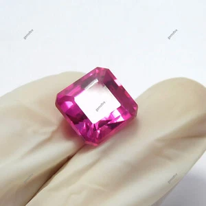 Pink Ruby Excellent Square Cut Natural 9.95 Ct Loose Gemstone CERTIFIED - Picture 1 of 15