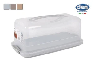 Bread storage container cake carrier plastic rectangular 35.5cm ASSORTED - Picture 1 of 1