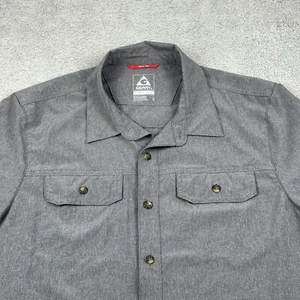 Gerry Short Sleeve Woven Camp Shirt Men's Large Gray UV Protection Stretch - Picture 1 of 9