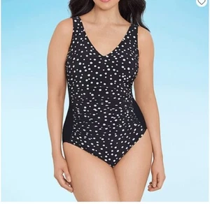Trimshaper Women's Dots One Piece Swimsuit Size 12,14,16 - Picture 1 of 3