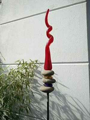 Edelrost Gartenstecker Rost Beetstecker Garten Glasdeko Stecker H140cmMetall rot - Bild 1 von 3