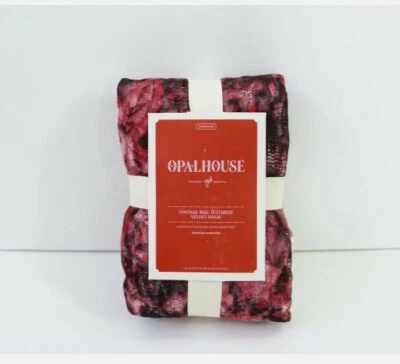 1 alfombra vintage Opalhouse almohada estándar falsa terciopelo texturizado floral púrpura Foto 1 de 4