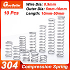 10Pcs Stainles Steel Compression Spring 0.9mm Wire Dia 8mm-50mm Length Pressure