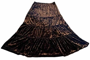 VINTAGE Olivia Paige Bohemian braun samtiger Rock Gr. M (110.D) - Bild 1 von 2