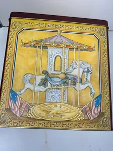 Vintage Unique Horse Carousel Tin Rare Metal - Picture 1 of 7