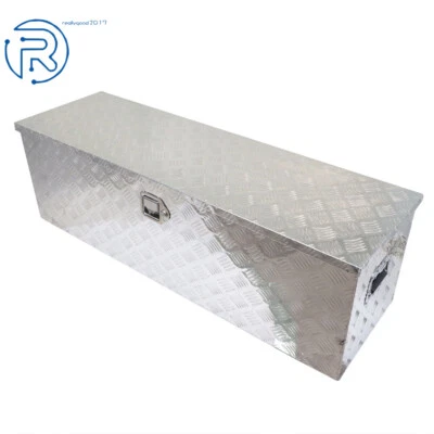 Caja de herramientas de aluminio para almacenamiento de remolque de plataforma plana de camión de tamaño completo 49" x 15" x 15" Foto 1 de 4