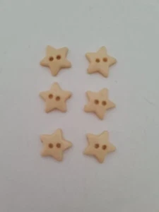 6 beige star shaped resin buttons 1 cm - Picture 1 of 1