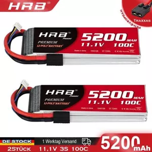 2Stück HRB 11,1V 3S 5200mAh Lipo Akku für RC Traxxas Car Truck Auto LKW Boat - Bild 1 von 6