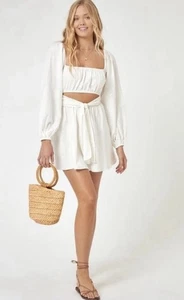 L*Space Rosita Dress Light Cream Tie Dress Women’s XS $165 NWT - Picture 1 of 17