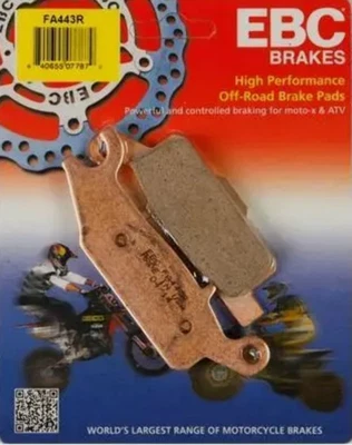 Pastillas de freno delanteras 2007-2024 EBC FRENOS Yamaha Grizzly Kodiak ATV FA443R Foto 1 de 4