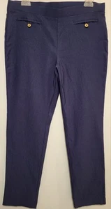 Anne Klein Navy Stretch Pants, 10. 2 Front Pockets. 33" Waist. 29" Ins. Exc Cond - Picture 1 of 3
