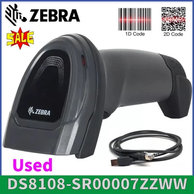 Zebra DS8108-SR00007ZZWW1D 2D Handheld USB Barcode Scanner Imager w/USB Cable - Image 1 of 4