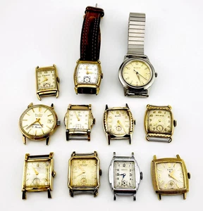 Vintage Men's Watch Lot Bulov Hamilton Illinois 22J Elgin Berkley Run Not Servic - Picture 1 of 14