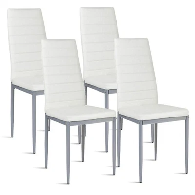 Conjunto de 4 cadeiras de jantar de couro ecológico cadeira de cozinha para sala de jantar, sala de estar - Imagem 1 de 4