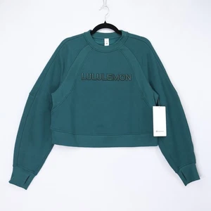 Lululemon Scuba Oversized Pullover Wordmark Crew Neck Storm Teal Green Size NWT - Bild 1 von 11