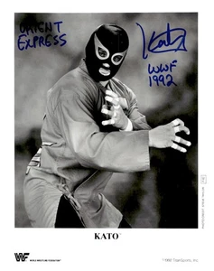 Original WWF Kato Hand Signed 1992 P-82 The Orient Express Licensed Promo Photo - Picture 1 of 8