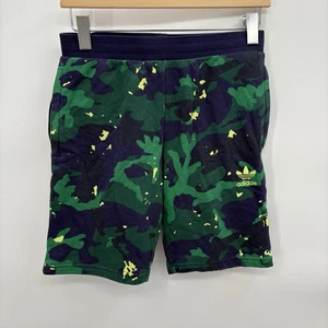 Adidas Youth Allover Print Green Camo French Terry Sweat Shorts Size XL #13E - Picture 1 of 5