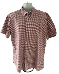 Tommy Hilfiger Red/White Check Short Sleeve Oxford Button Front Shirt  2XL XXL - Picture 1 of 3