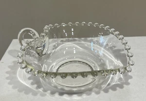 Vintage Candlewick Imperial Glass Heart Shaped Candy Relish Dish Clear Handle - Picture 1 of 12
