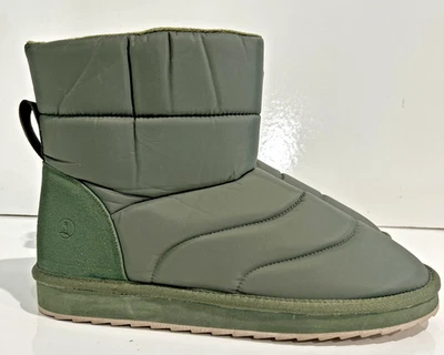 Zapatillas de botas acolchadas forradas suaves para hombre 10 Lands End suelas de goma verde Apres Ski Foto 1 de 4