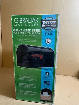 Elite Large Capacity Galvanized Steel Black, Post-Mount Mailbox, E1600B00 - Image 1 of 4