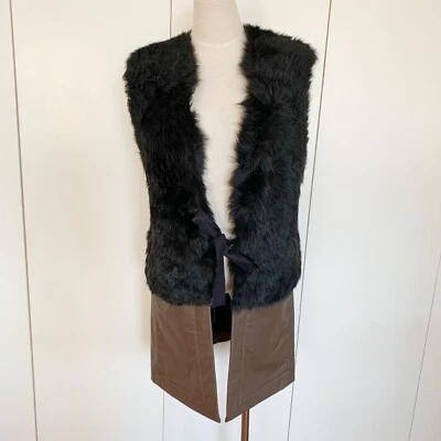 Chaleco Marni Edition Negro Piel de Oveja con Panel de Cuero Talla IT38 Foto 1 de 4