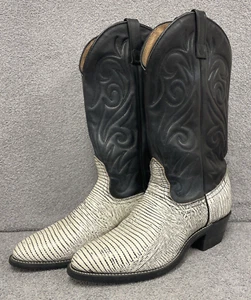 Palomino USA 2-Tone Gray Leather Western Cowboy Boots Men's 8.5 Genuine Leather - Picture 1 of 13