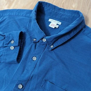 Camisa Carbon2Cobalto Para Hombres XL Azul Manchado Peso Pesado Manga Larga Con Botones - Imagen 1 de 6