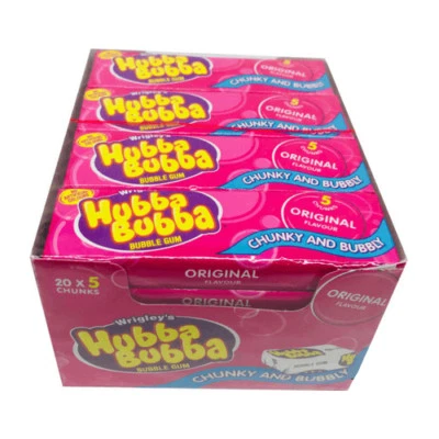 Hubba Bubba Bubble Gum Original Flavour – 20 x 5 Piece Packs (7g) WRIGLEY'S - Image 1 of 2