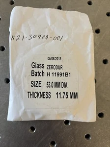 BLOQUE DE VIDRIO Schott ZERODUR, REDONDO 53mm Diámetro, 11.75mm Grosor - Imagen 1 de 6