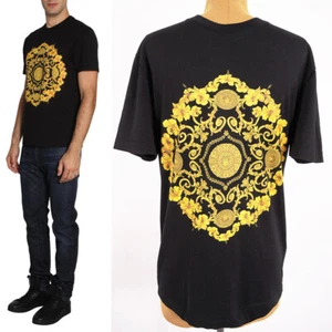 sz S NEW $650 VERSACE Mens Black BAROQUE MEDUSA Emblem GRAPHIC TSHIRT TEE SHIRT - Picture 1 of 12