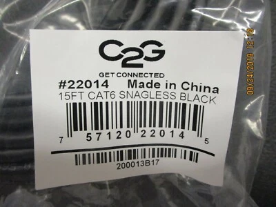 CABLES TO GO - 22014- 15ft Cat6 Snagless Unshielded (UTP) Enet Ntwrk Patch cable - Image 1 of 4