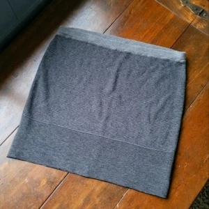 Eileen Fisher Kaschmir Bio Baumwolle gestreift Strick Mini Rock Gr. M schwarz grau - Bild 1 von 6
